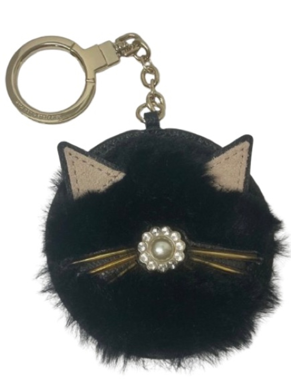 Kate Spade NY Brighton Lane Dani Cat Keychain (Black) - EUC